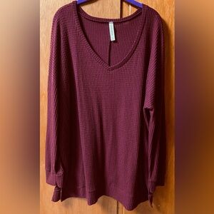Zenana Outfitters Thermal V neck sweater